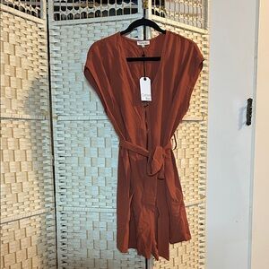 COTTON BLEU Rust Belted romper